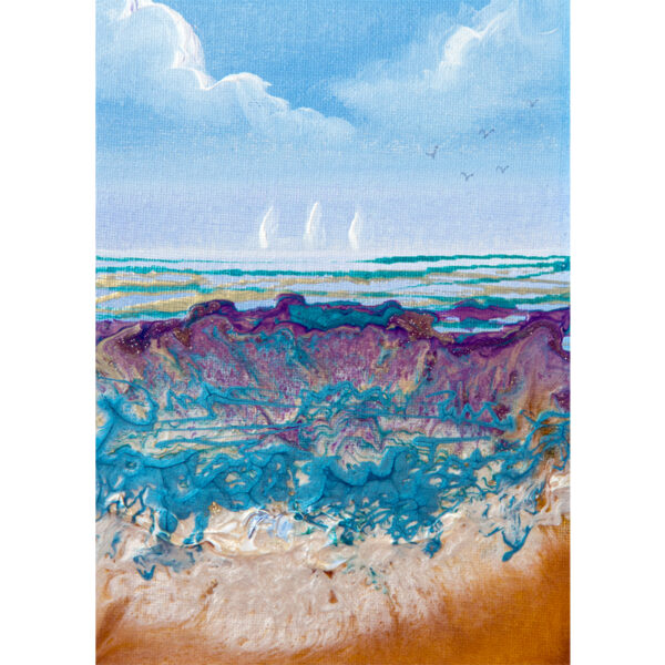Coastal study lV mixed media original painting pebeo fine art
