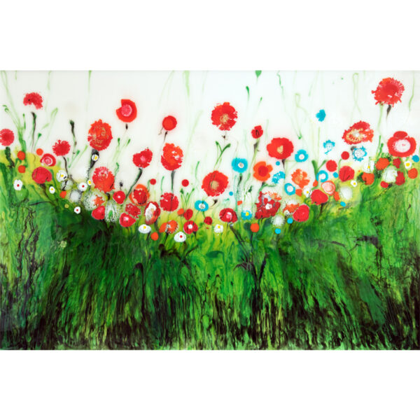 field poppies original large resin painting fine art