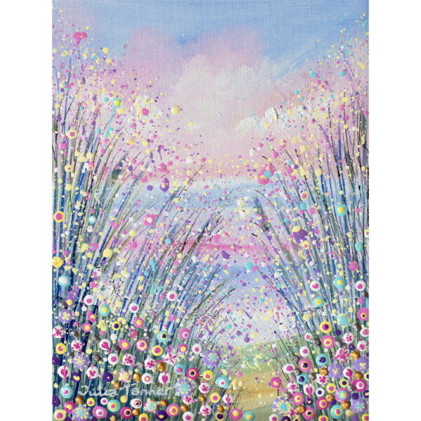 wildflowers by the sea 4 original framed acrylic painting on canvas board