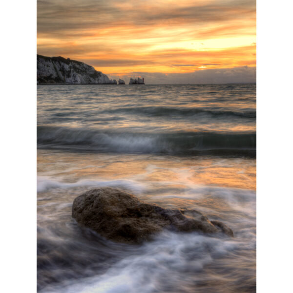 Alum Bay sunset photograph The Needles Isle of Wight Seascape framed print mounted print giclee