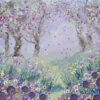 Cherry Blossom 3 woodland painting colourful trees canvas board