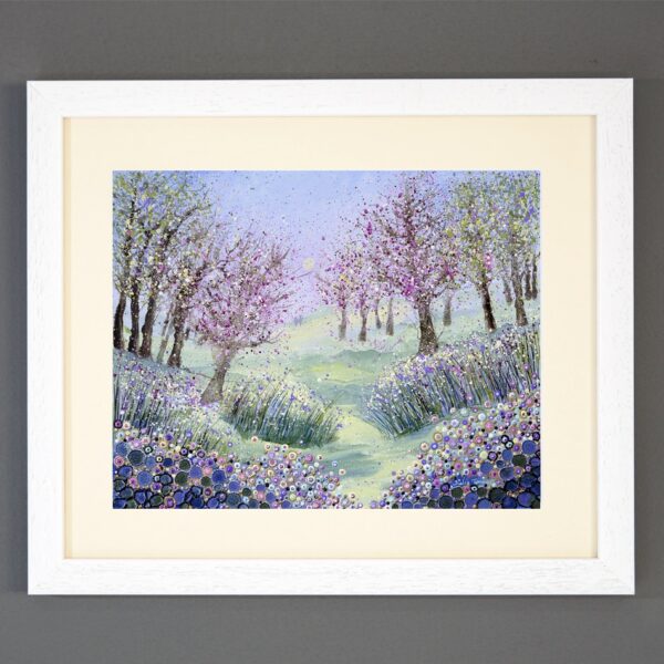 A framed print of a painting by Julia Tanner Art called Cherry Blossom 2