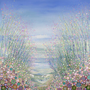 a-painting-of-the-sea-with-wild-flowers-and-grasses