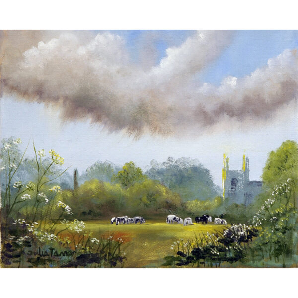 A painting of Dedham Church in Essex