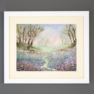 A framed print of a painting by Julia Tanner Art called Twilight Stroll