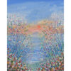 seaside painting inspired by the Isle of Wight by artist Julia Tanner called summer sun