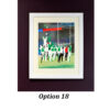 white framed rugby art print of the Julia Tanner painting entitled England v Ireland