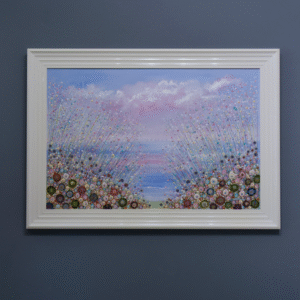 Hazy Days of Summer - Framed Original Floral Seascape Summer Painting