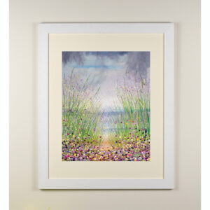 A framed print of a painting by Julia Tanner Art called Beside the Seaside 2