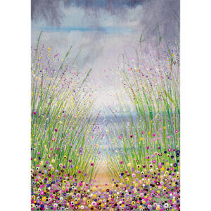 seaside flower art print called beside the seaside 2 by Julia Tanner who is an Isle of Wight artist