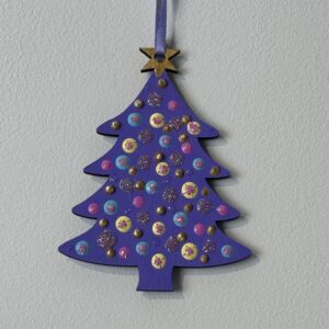 purple painted Christmas tree